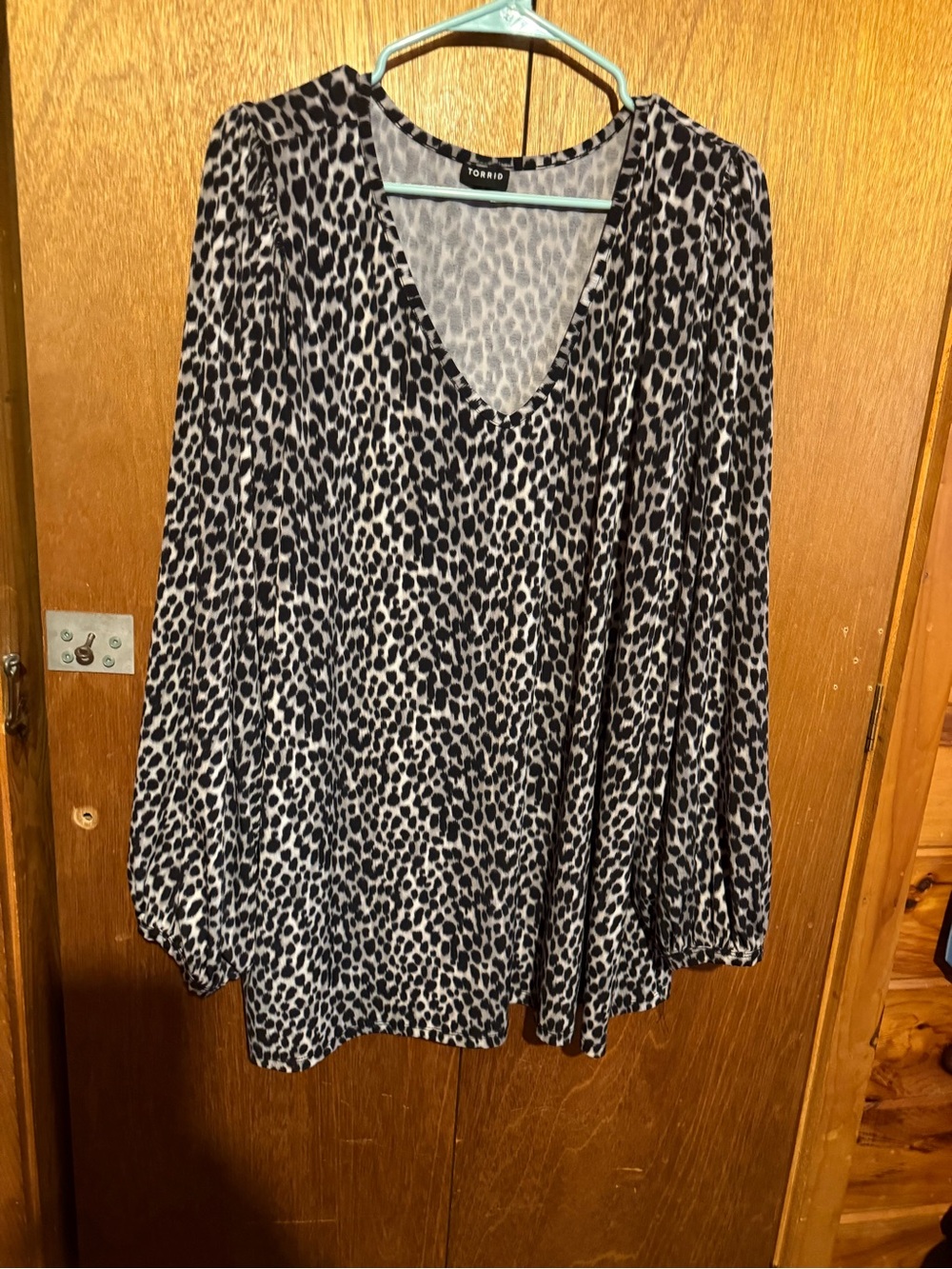 torrid Black & White Leopard V-Neck Blouse